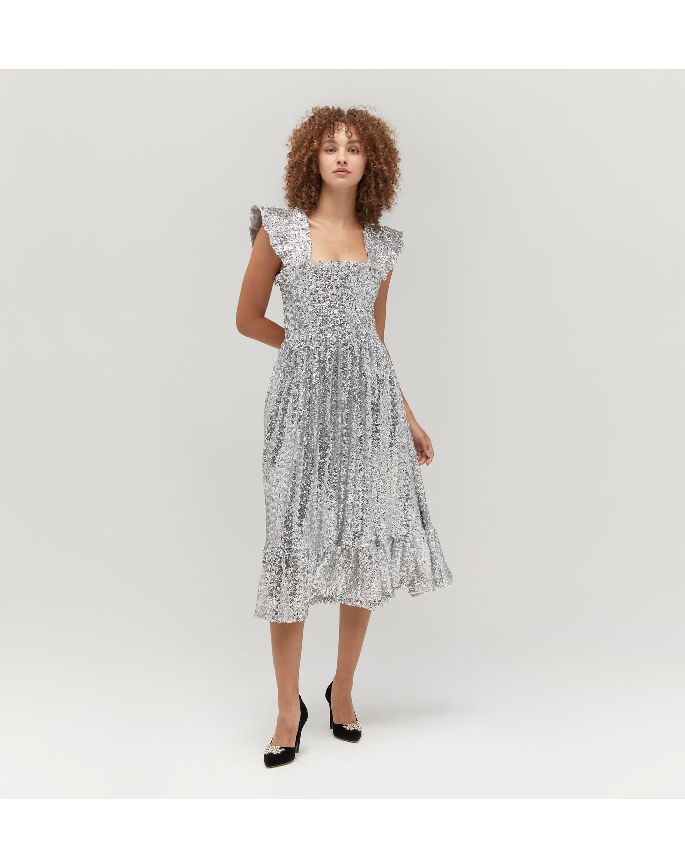 Women | The Sequin Ellie Nap Dress | Silver Sequin