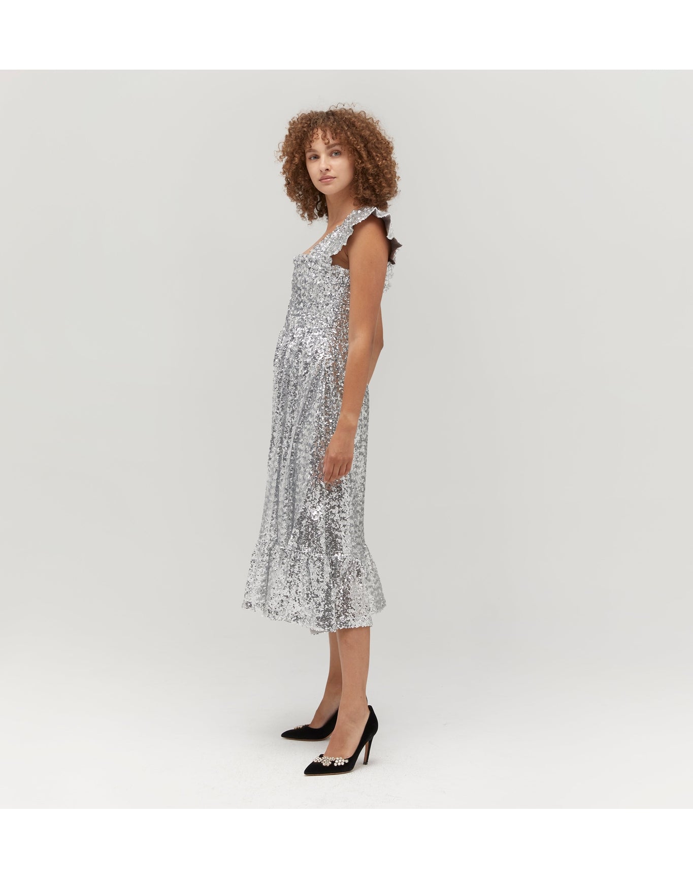 Women | The Sequin Ellie Nap Dress | Silver Sequin