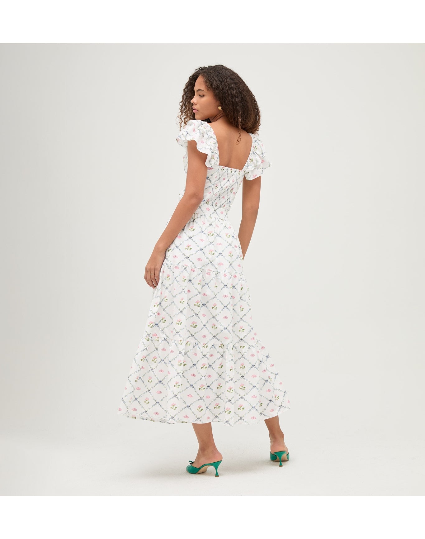 Women | The Zuri Top | Butterfly Trellis Cotton Poplin