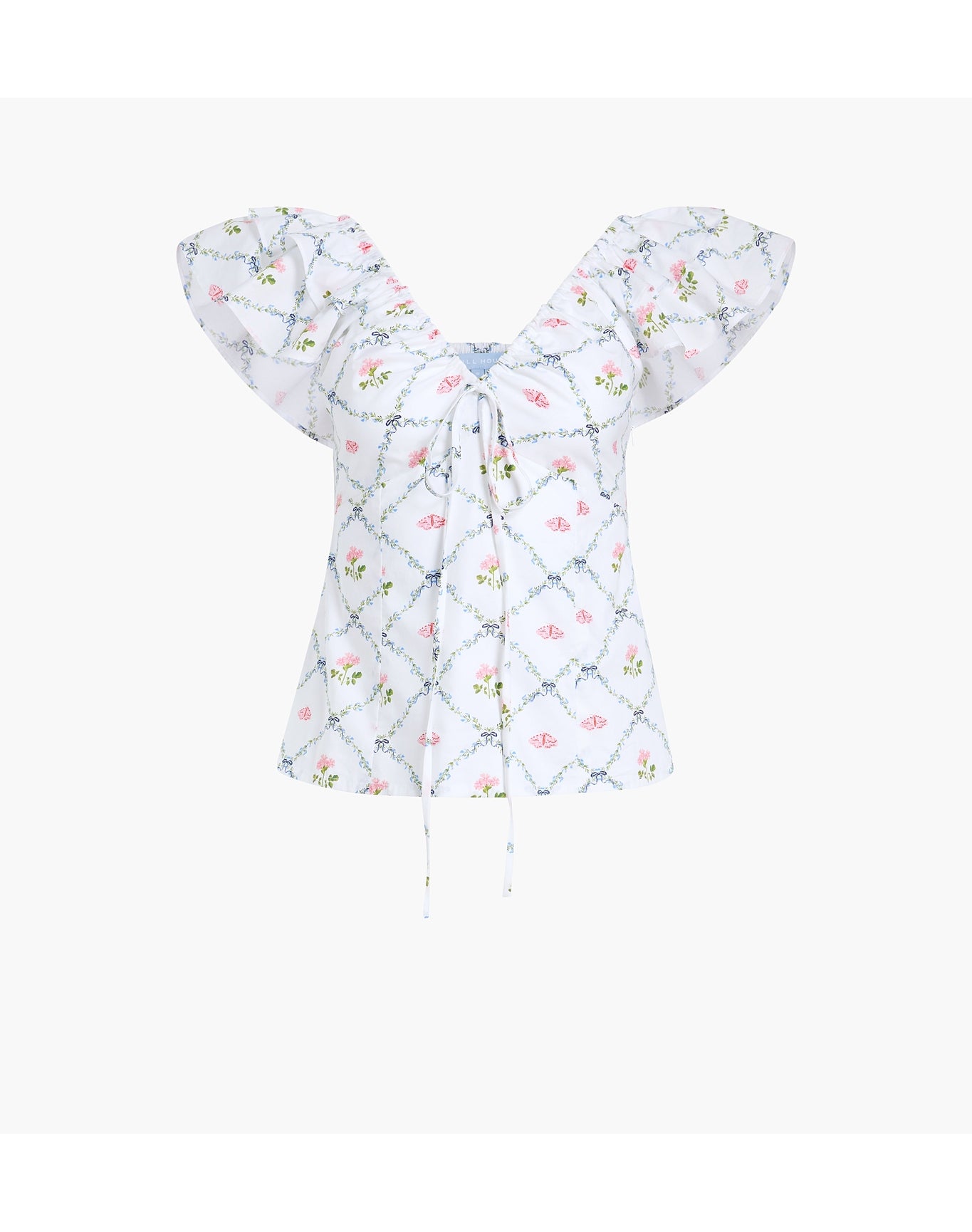 Women | The Zuri Top | Butterfly Trellis Cotton Poplin