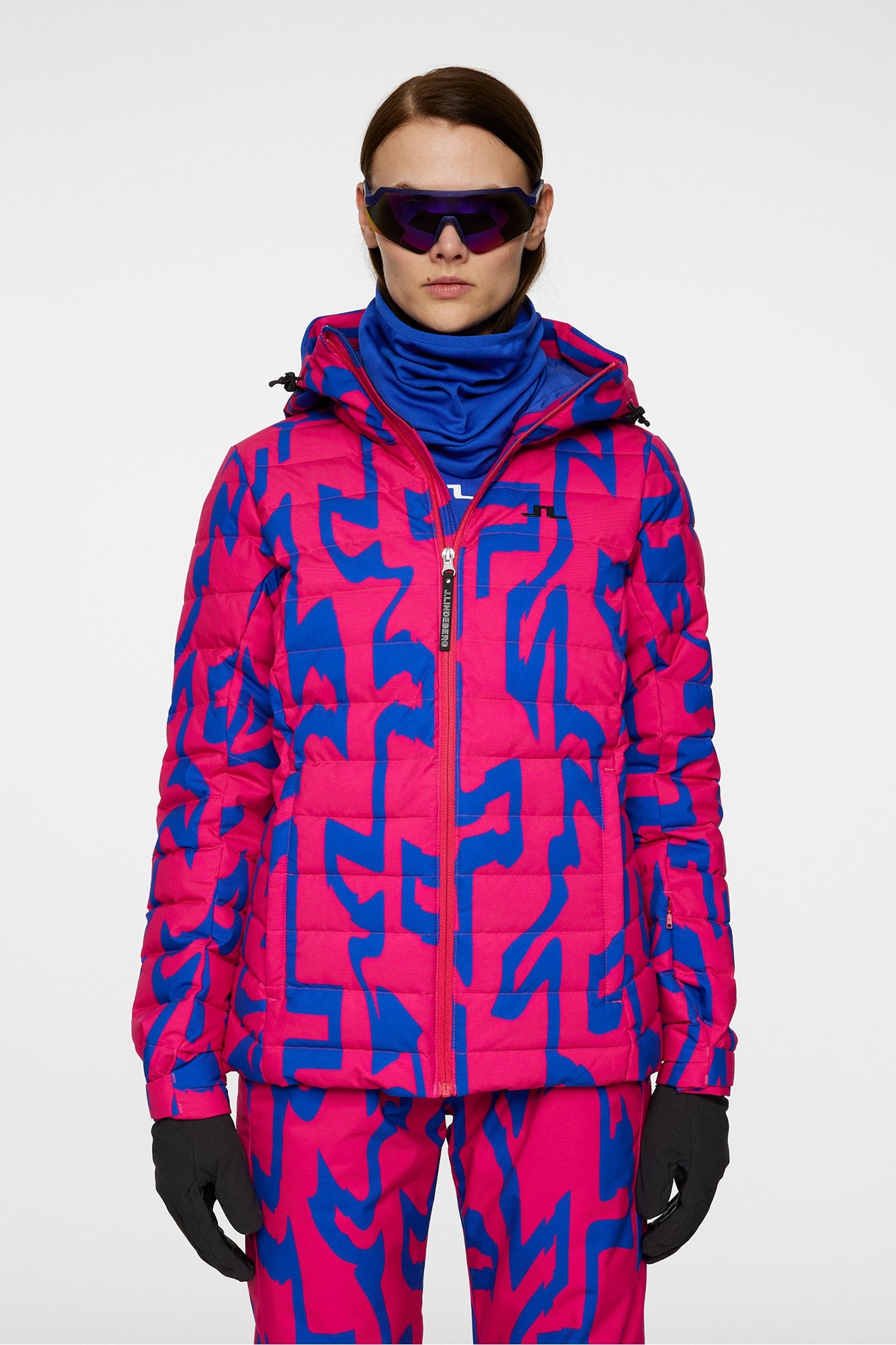 Women | Thermic Down Jacket Printed | Glitch Bridge Pink