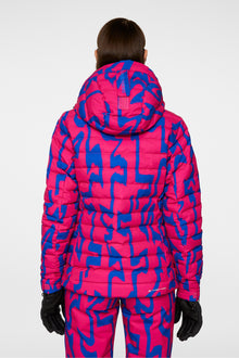 Women | Thermic Down Jacket Printed | Glitch Bridge Pink