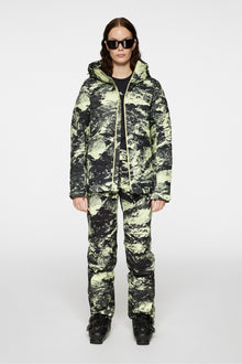 Women | Thermic Down Jacket Printed | Mountain Glitch Lime