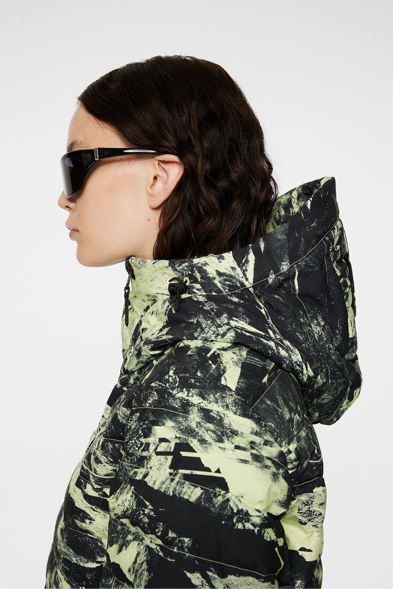 Women | Thermic Down Jacket Printed | Mountain Glitch Lime