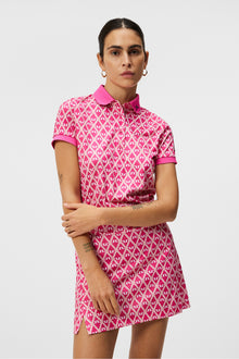 Women | Tour Tech Print Polo | Geo Fuchsia Purple