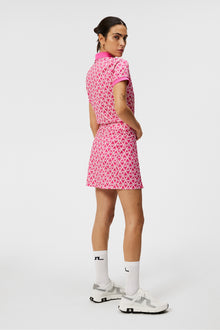 Women | Tour Tech Print Polo | Geo Fuchsia Purple