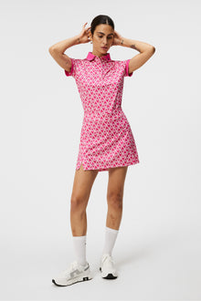 Women | Tour Tech Print Polo | Geo Fuchsia Purple