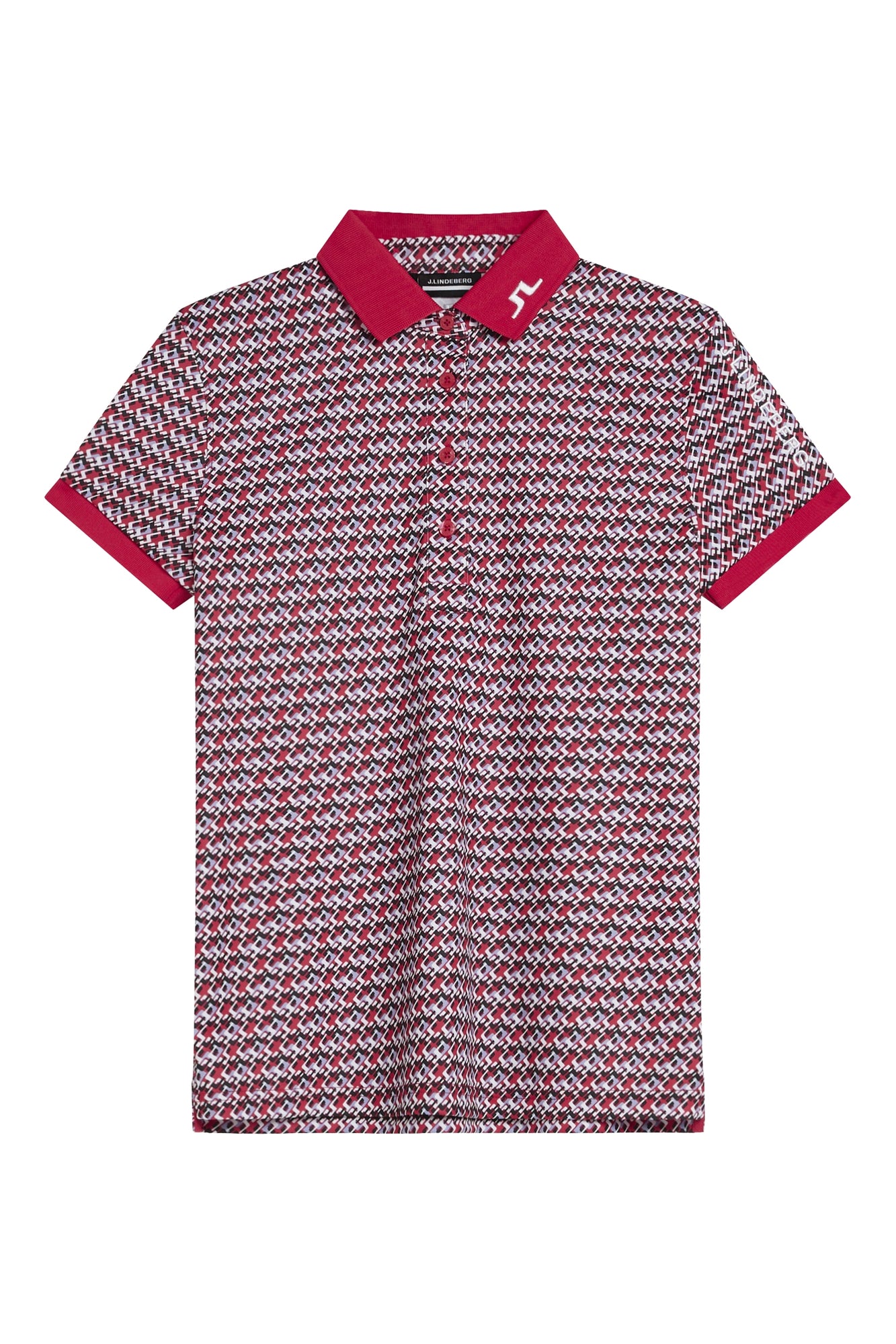 Women | Tour Tech Print Polo | JL Micro Bridge Rose Red