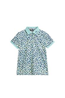 Women | Tour Tech Print Polo | Leopard Aruba Blue