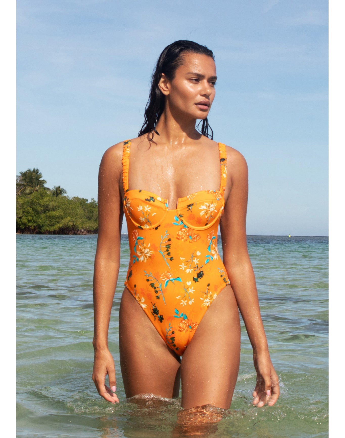 Verona One Piece | Tangerine Multi Floral
