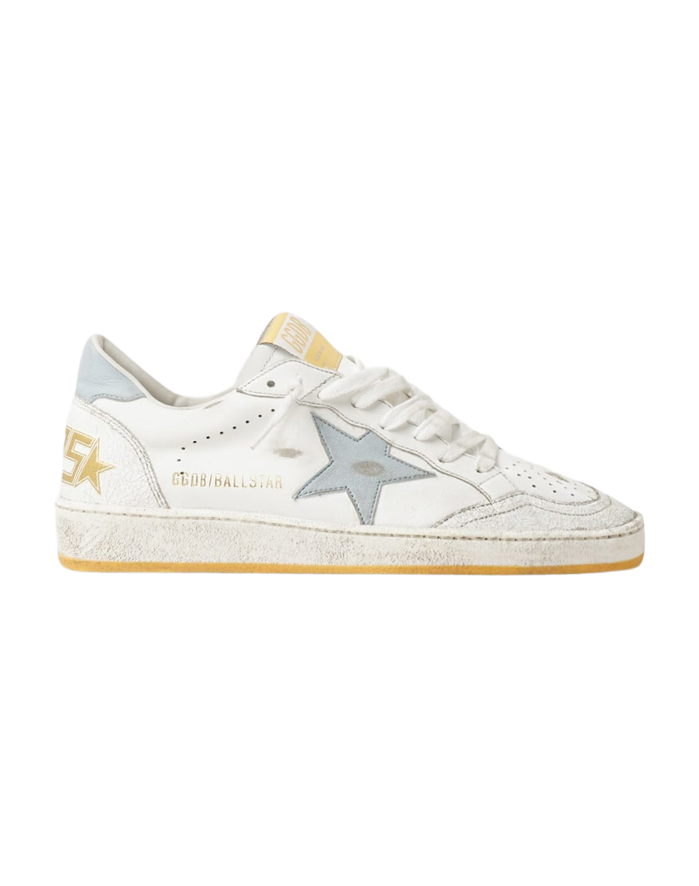Women | White Ball Star Sneakers with Light Blue Details | Butter x Light Blue