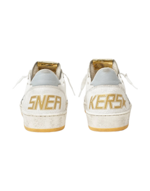 Women | White Ball Star Sneakers with Light Blue Details | Butter x Light Blue