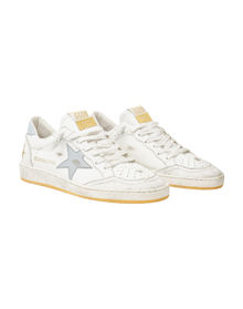 Women | White Ball Star Sneakers with Light Blue Details | Butter x Light Blue