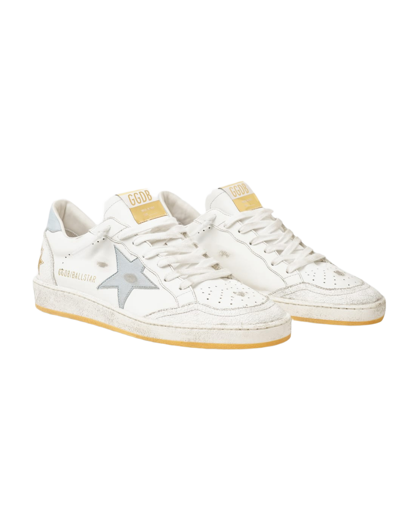 Women | White Ball Star Sneakers with Light Blue Details | Butter x Light Blue