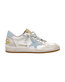 Women | White Ball Star Sneakers with Light Blue Details | Butter x Light Blue
