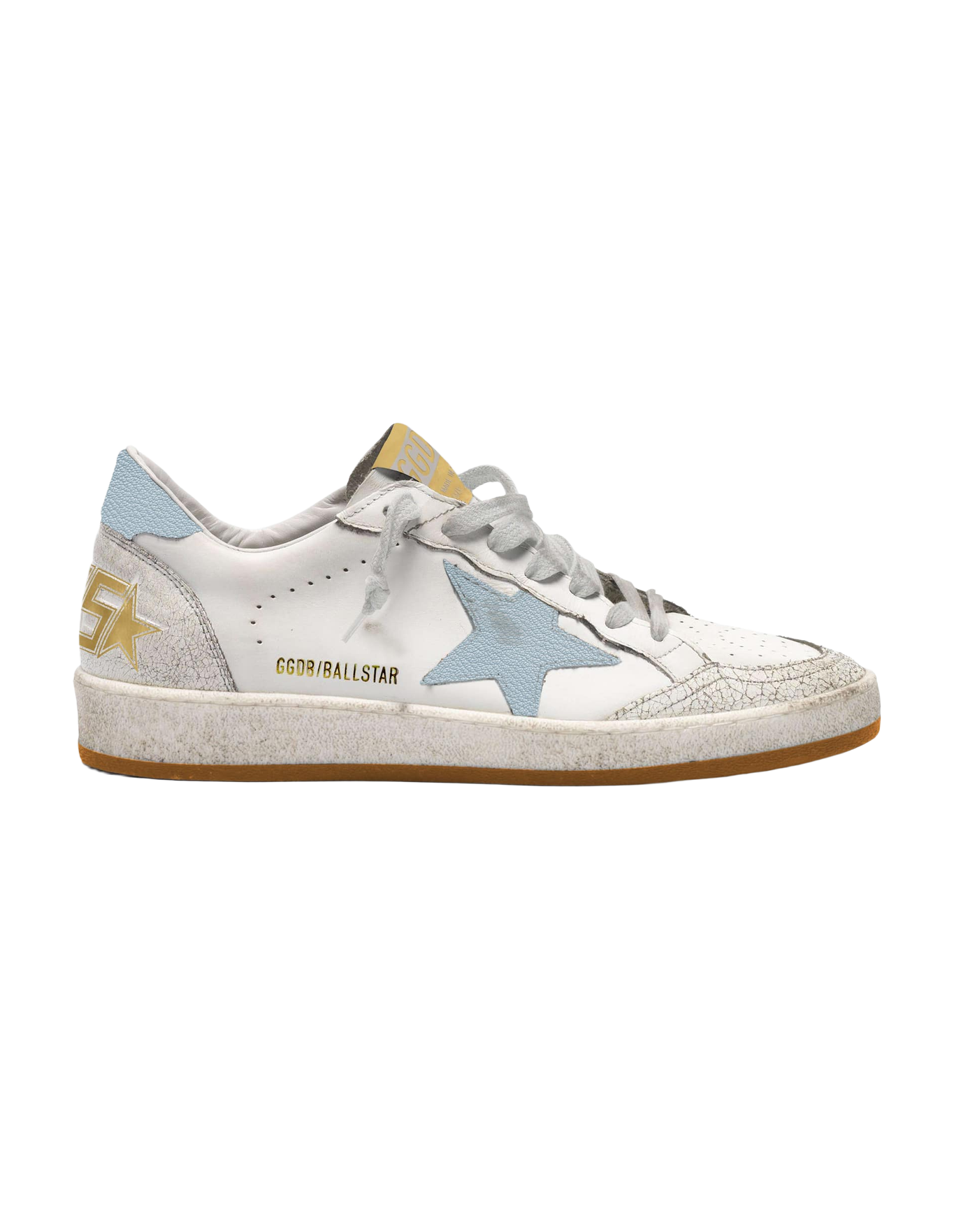 Women | White Ball Star Sneakers with Light Blue Details | Butter x Light Blue