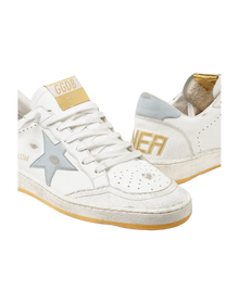 Women | White Ball Star Sneakers with Light Blue Details | Butter x Light Blue