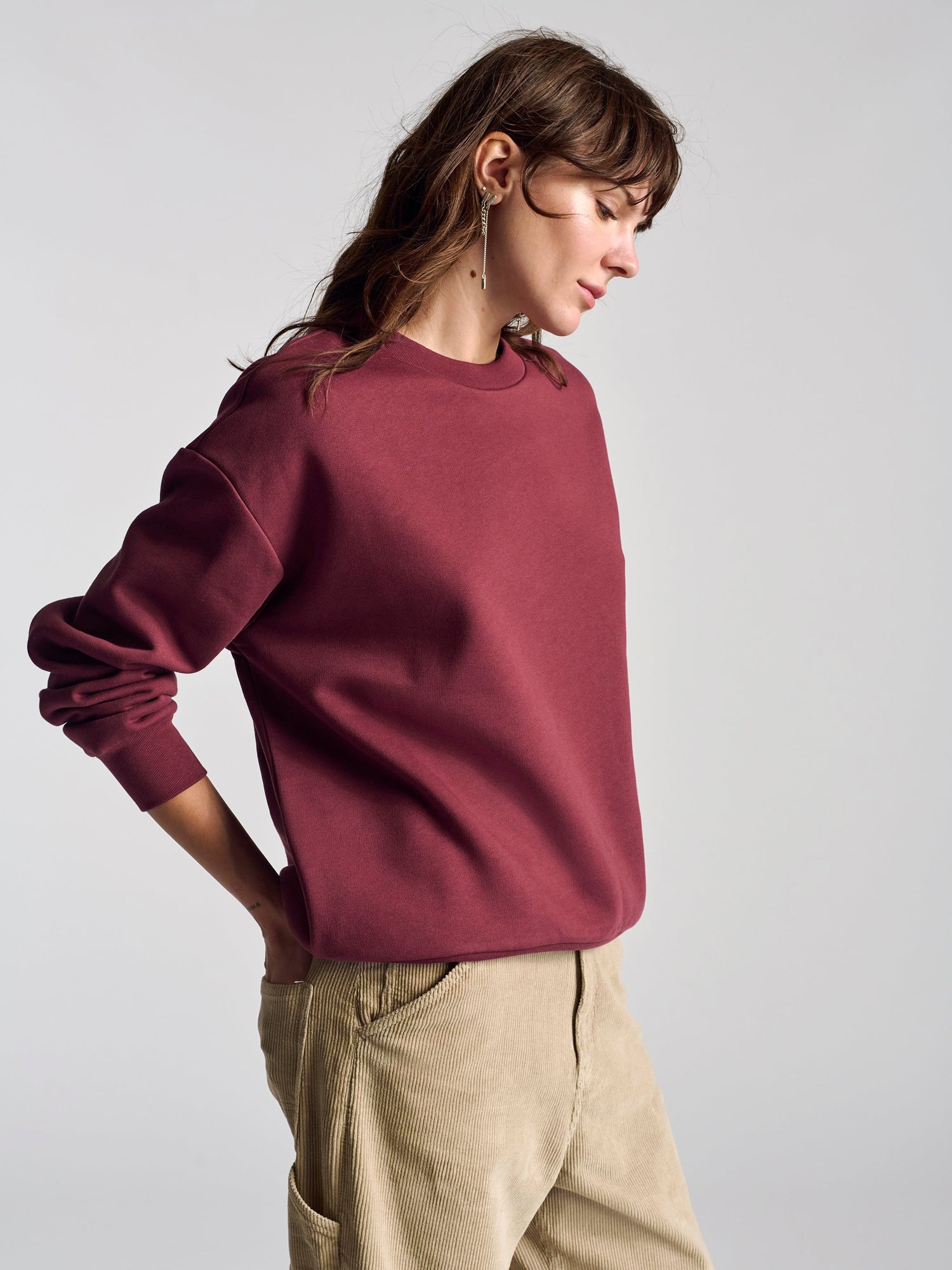 Womens | Hoyt Crew Neck Sweatshirt | Brick