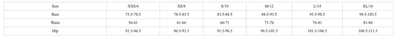 Product size guide