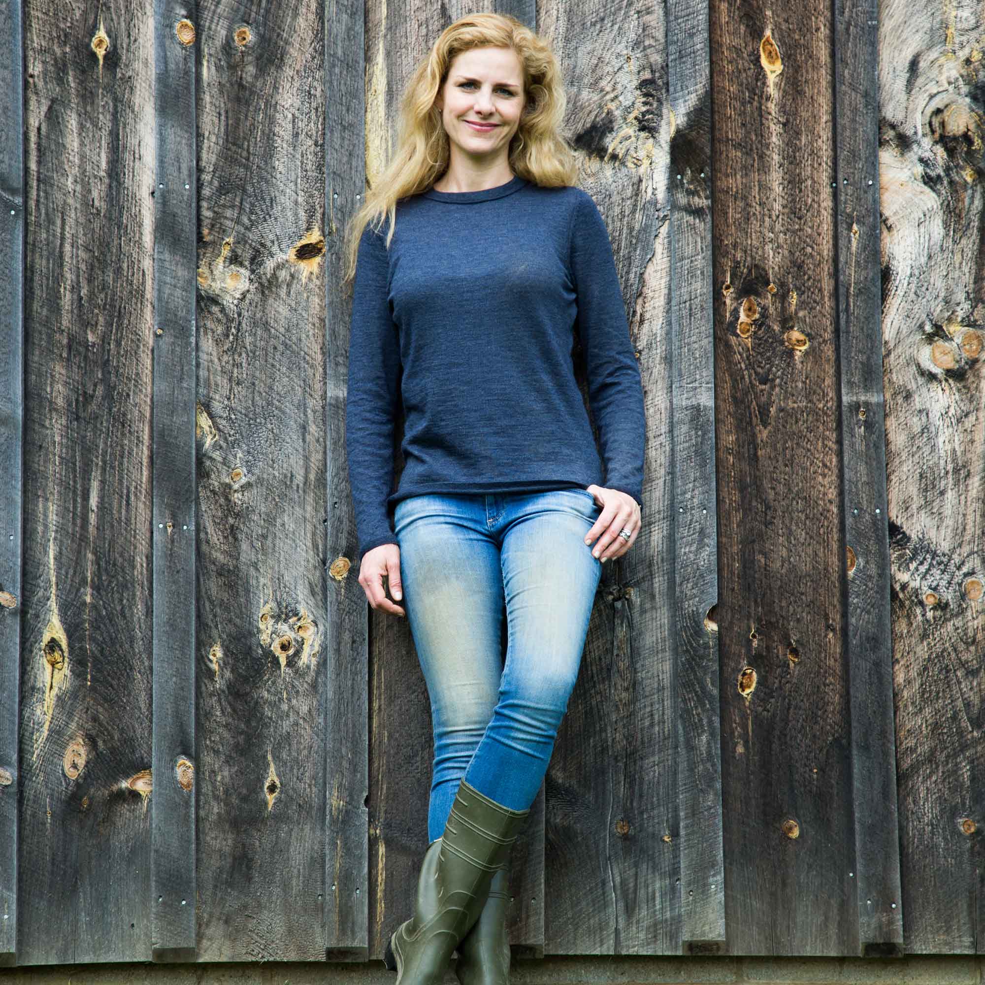 Womens | Crew Neck Sweater for Women | Navy Melange