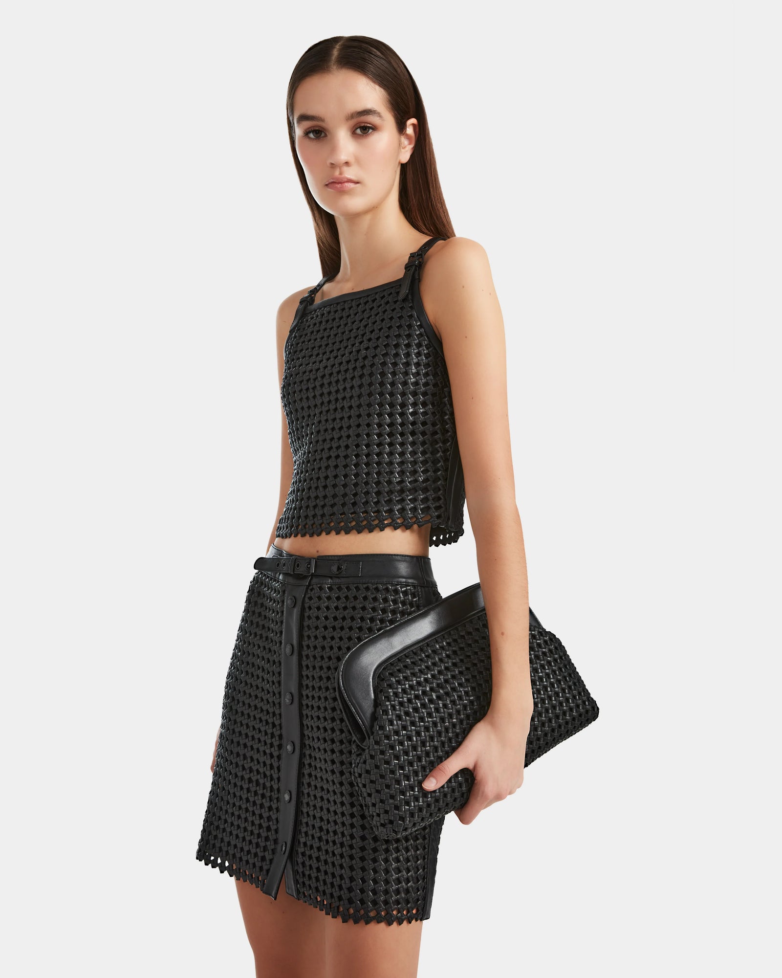 Women | Leather Top NADINE - 8524042 | Black