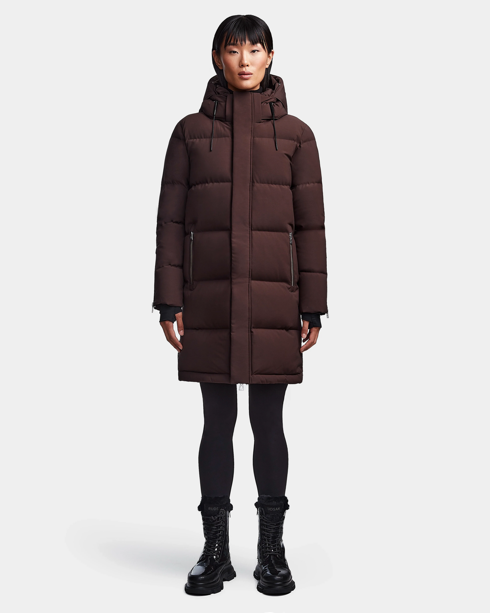 Women | JOELLE M Down Puffer | Chocolate