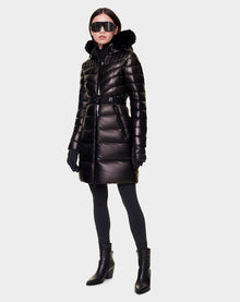 Women | MIRRA X Leather Down Puffer | Black