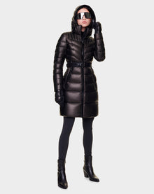 Women | MIRRA X Leather Down Puffer | Black