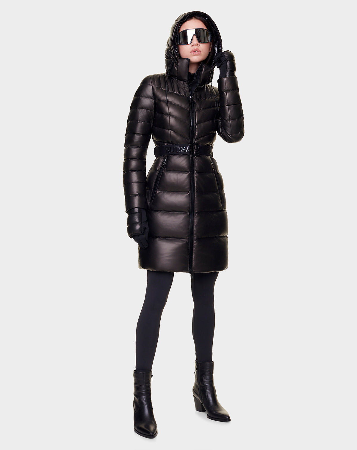 Women | MIRRA X Leather Down Puffer | Black