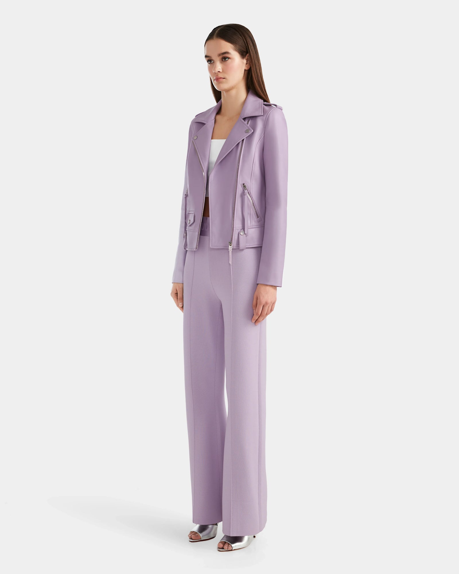 Women | Leather Jacket MERGO 8124034 | Lilac Foam