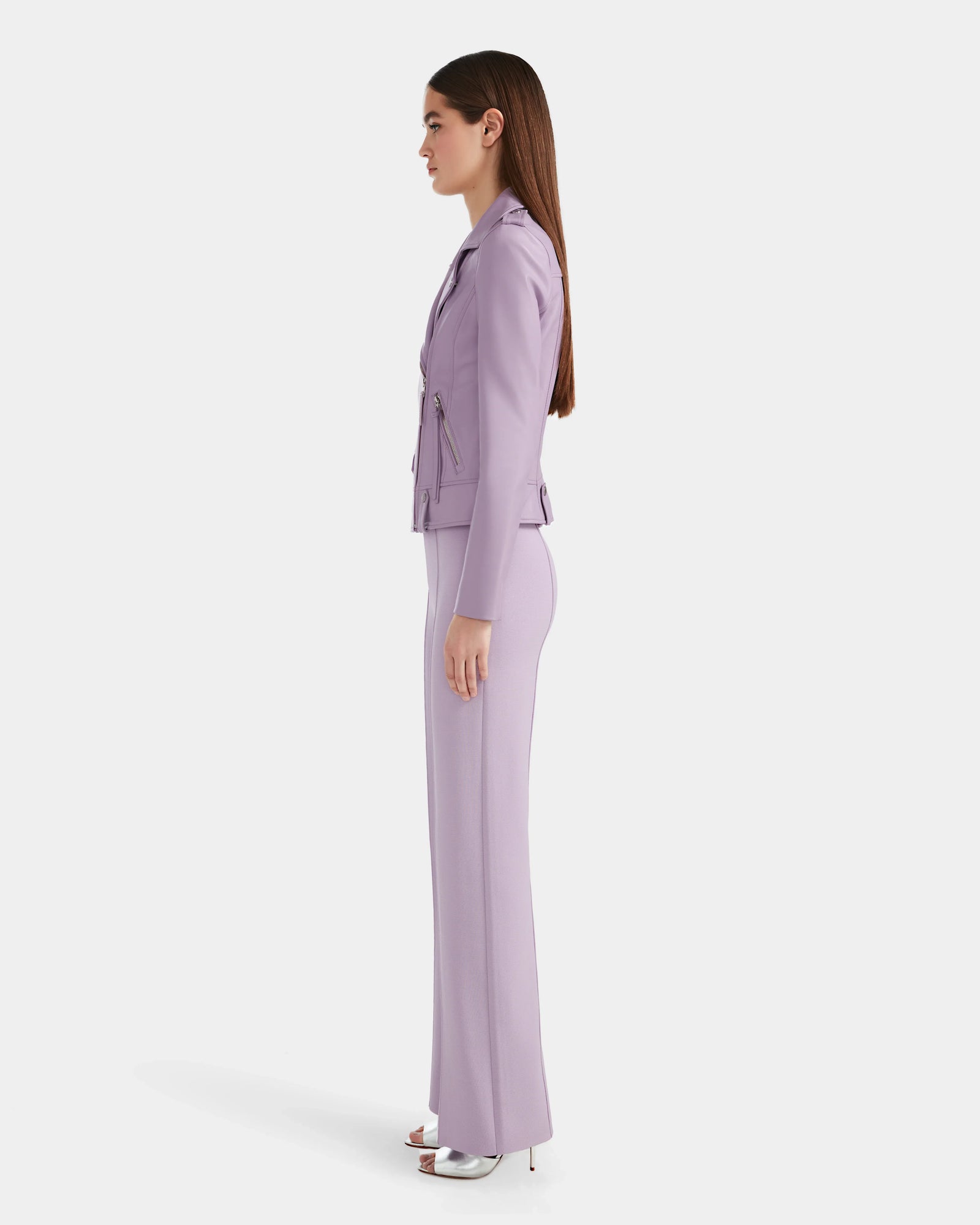 Women | Leather Jacket MERGO 8124034 | Lilac Foam