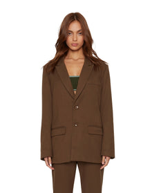 Wool Oversized Blazer | Brown