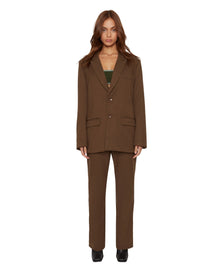 Wool Oversized Blazer | Brown