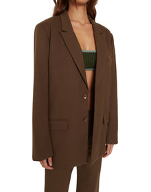 Wool Oversized Blazer | Brown