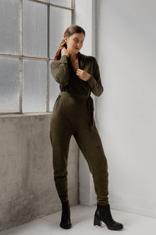 Wrap Neck Jumpsuit | Hunter