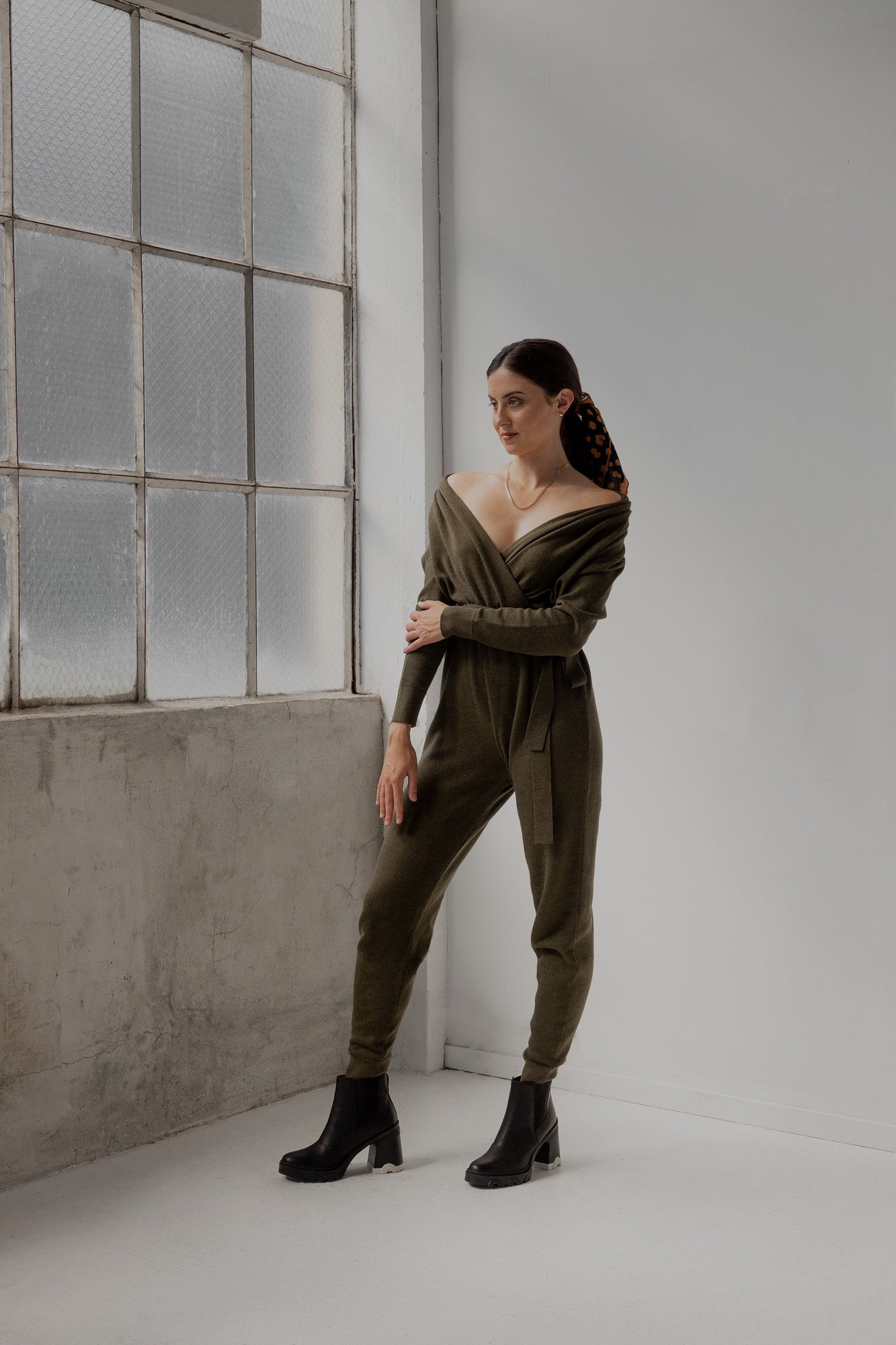 Wrap Neck Jumpsuit | Hunter