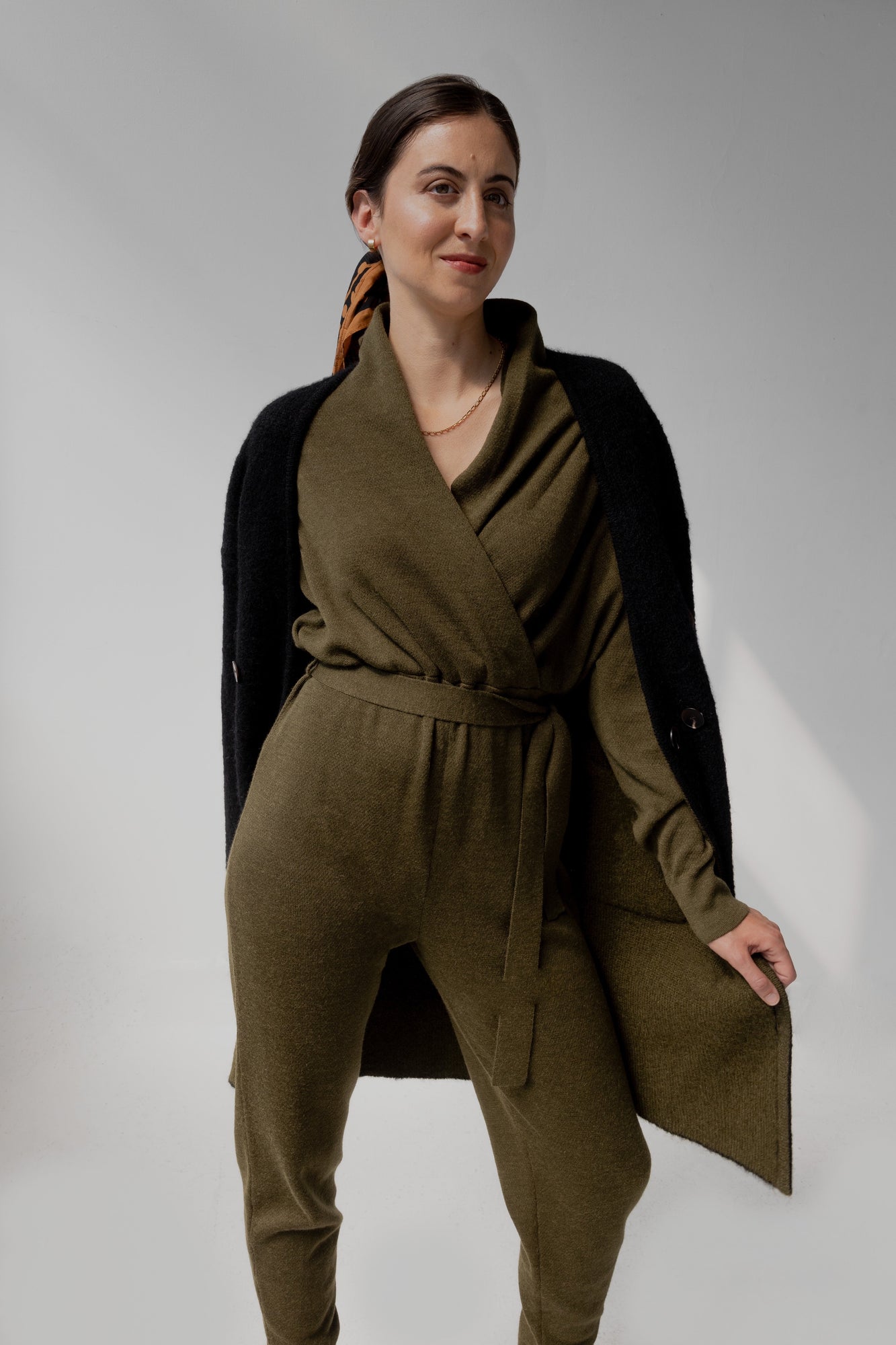 Wrap Neck Jumpsuit | Hunter