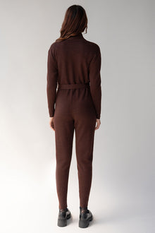Wrap Neck Jumpsuit | Mahogany