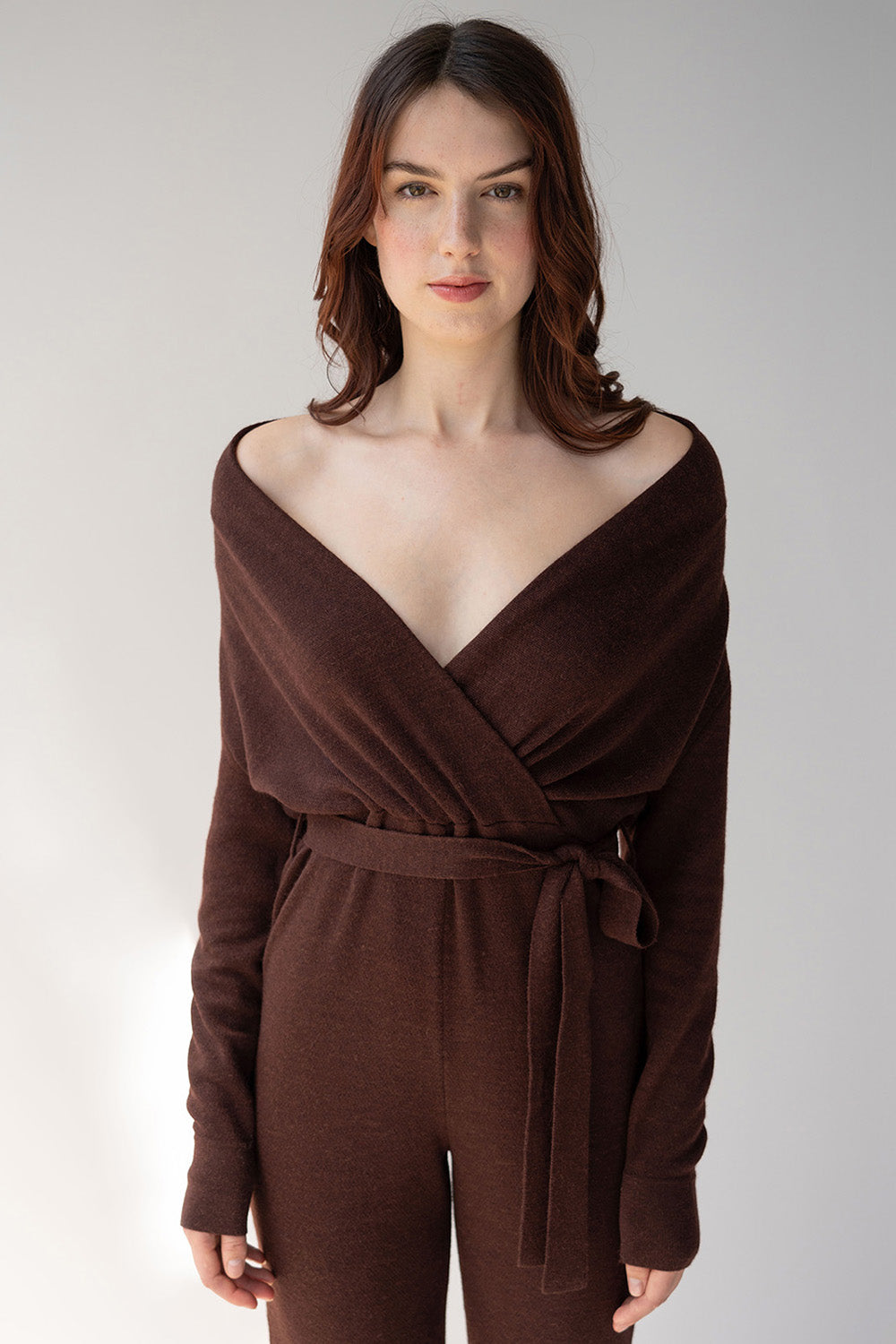 Wrap Neck Jumpsuit | Mahogany