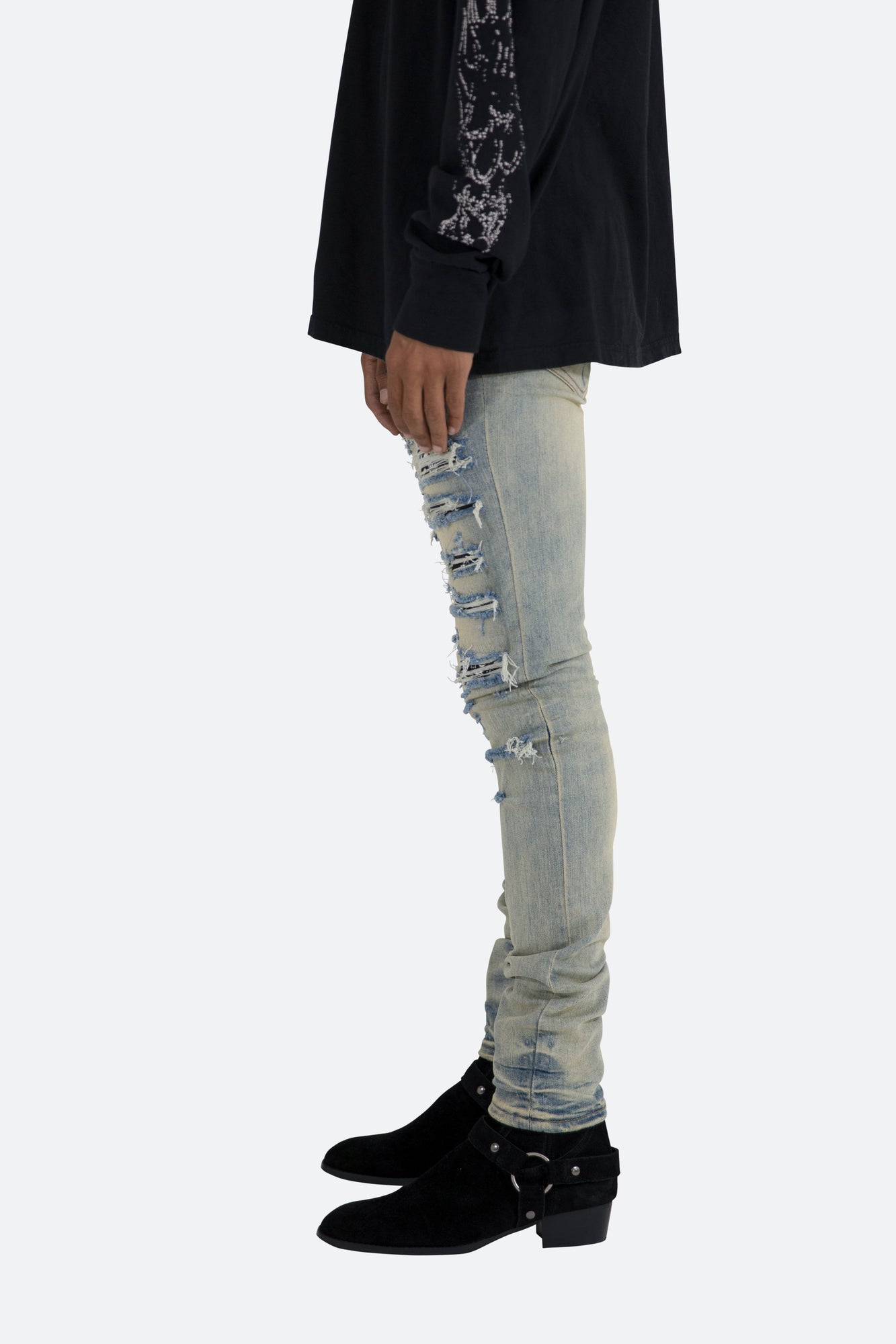 X165 Paisley Skinny Denim | Blue/Black