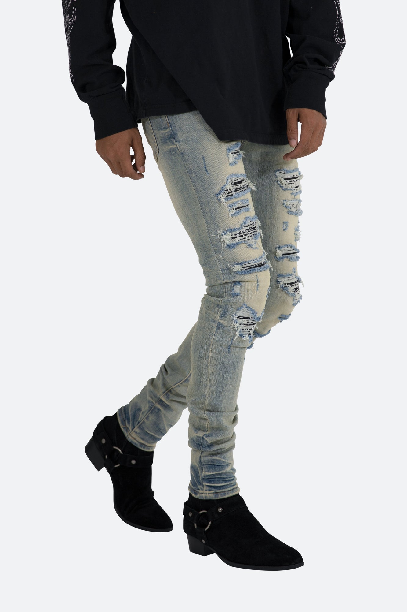 X165 Paisley Skinny Denim | Blue/Black
