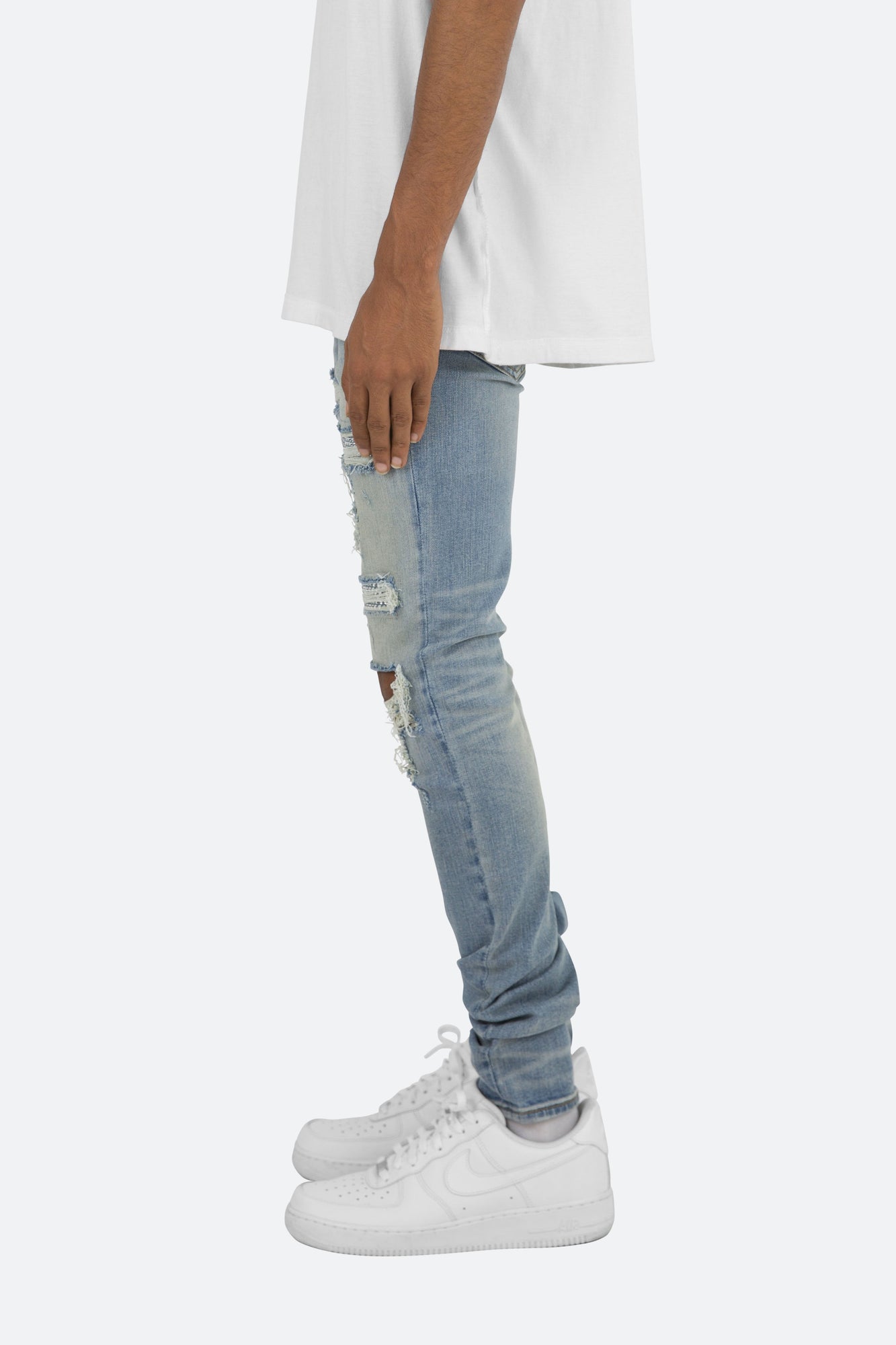 X201 Rhinestone Skinny Denim | Blue
