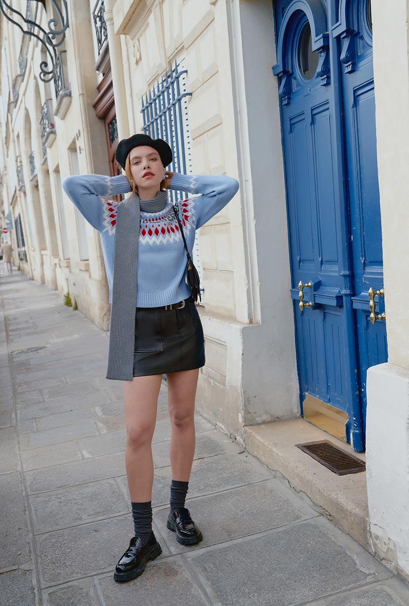 Andy Faux Leather Skirt | Black