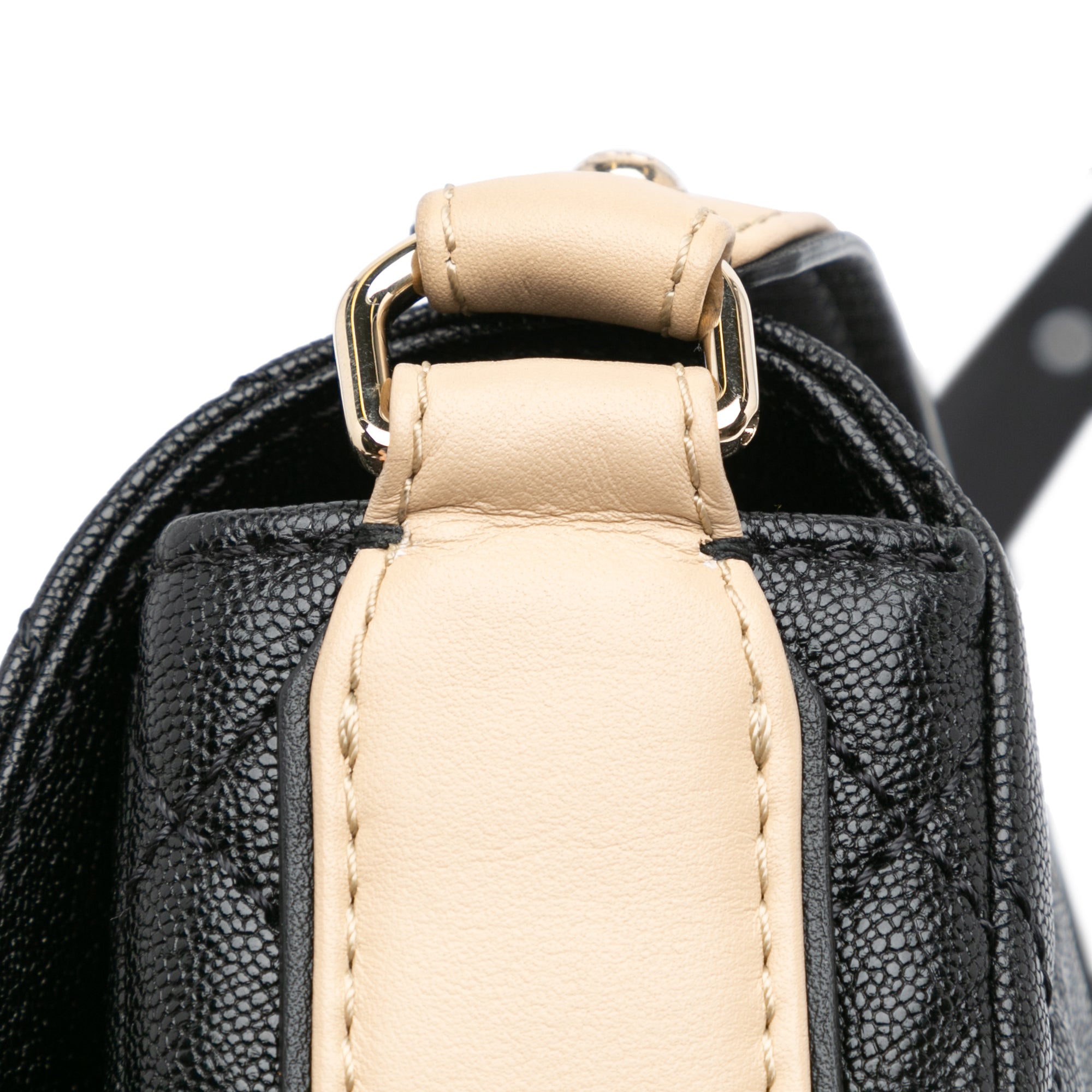 Chanel | Pre-Owned CC Bicolor Quilted Caviar Single Flap | Black