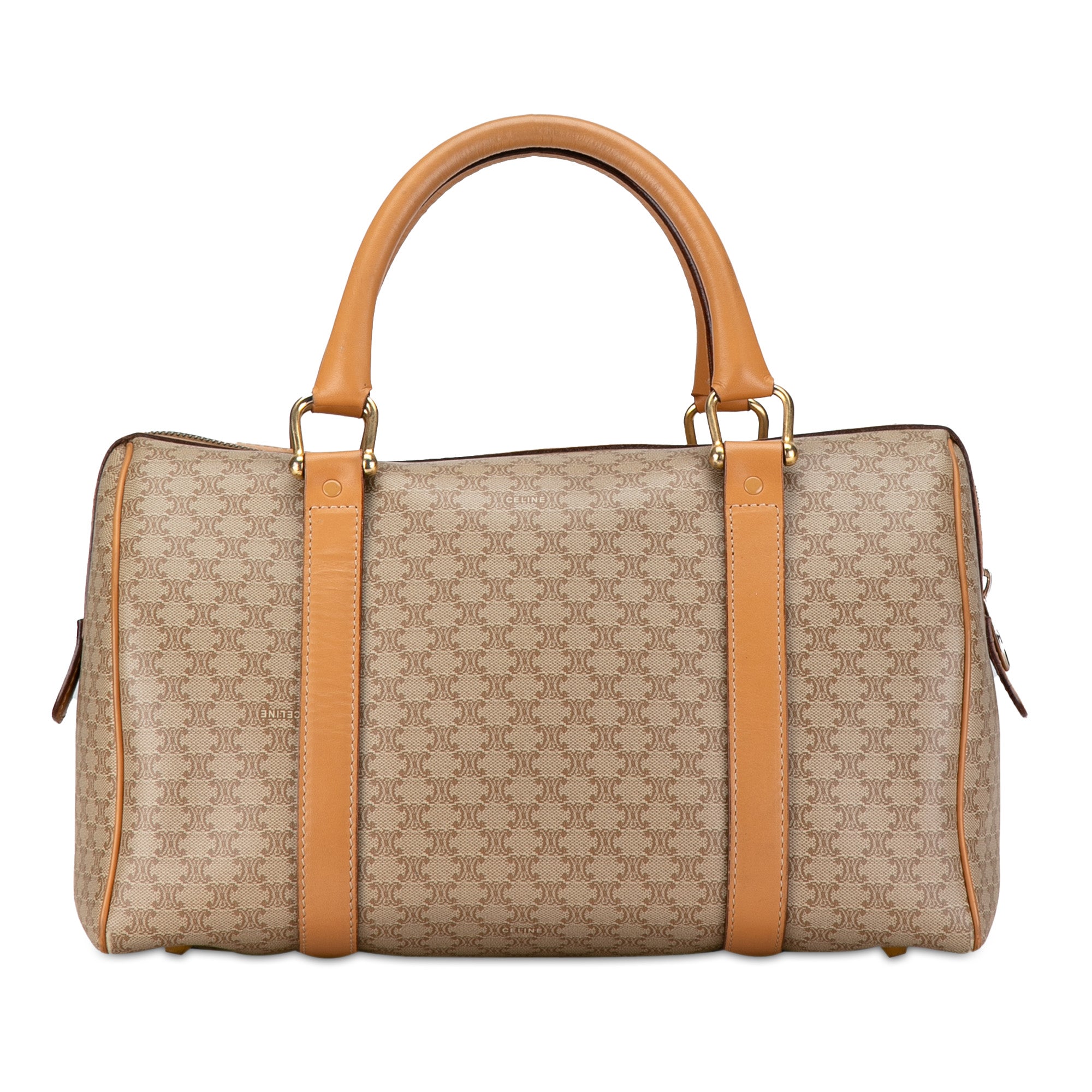 Celine | Pre-Owned Macadam Boston Bag | Brown/Beige