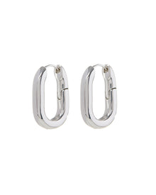 XL Chain Link Hoops - Silver | Plated Silver