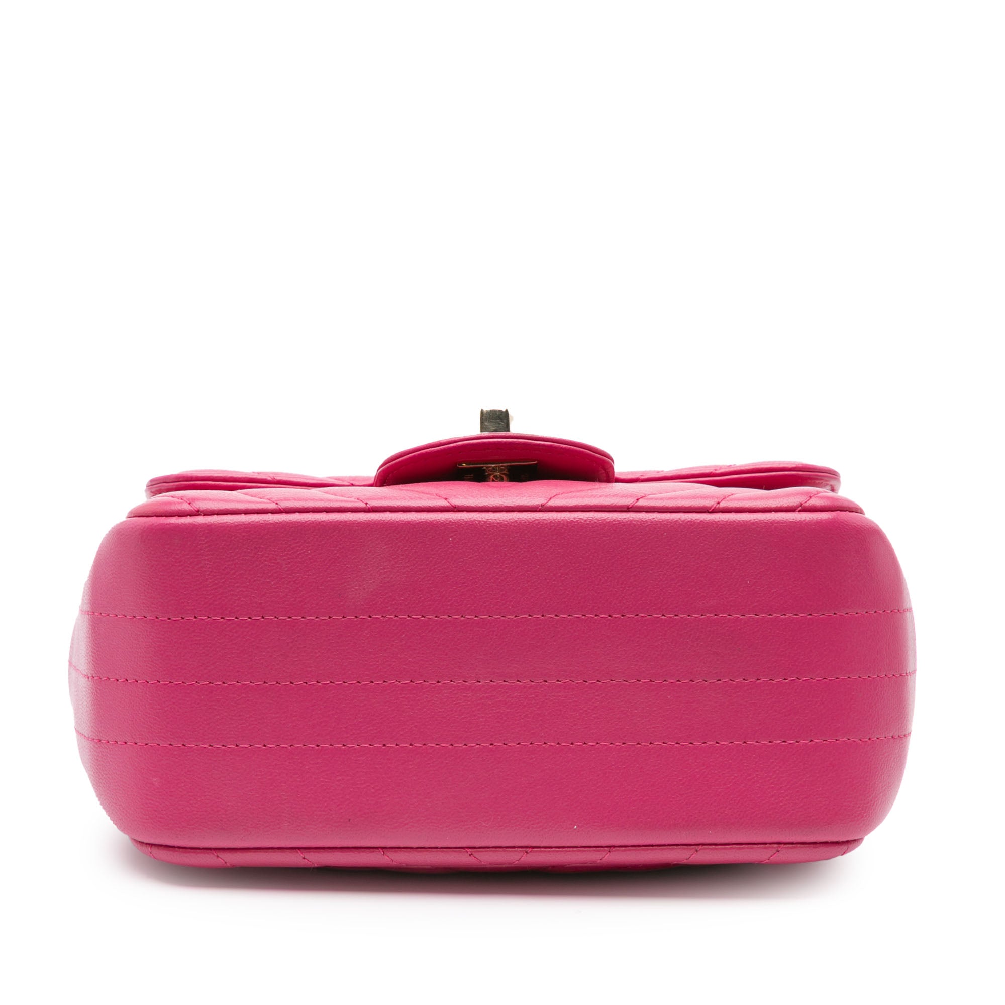 Chanel | Pre-Owned Mini Square Classic Chevron Lambskin Single Flap | Pink