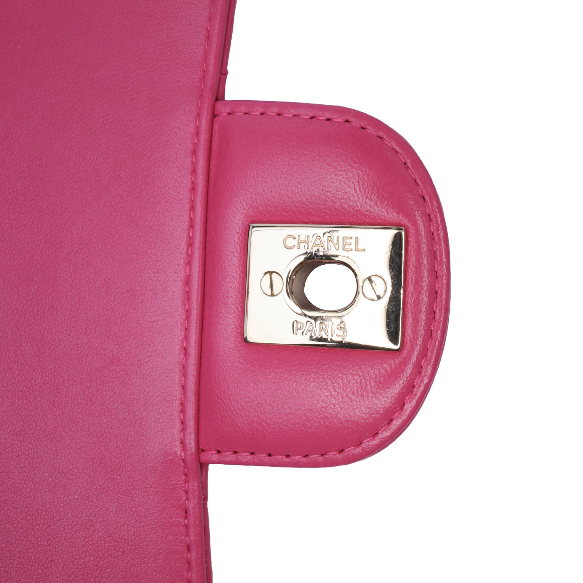 Chanel | Pre-Owned Mini Square Classic Chevron Lambskin Single Flap | Pink