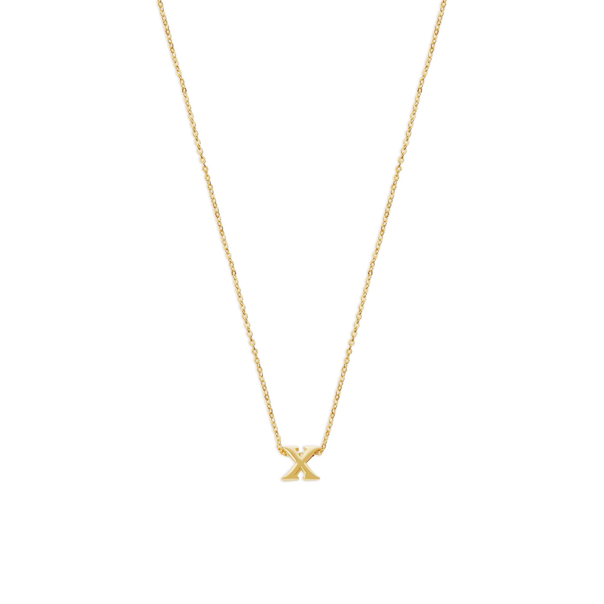 The Tiny Single Initial Block Necklace | 18KT Gold Vermeil