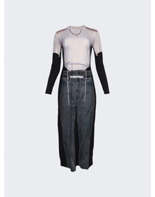 Y/Project | Women | Jean Paul Gaultier Trompe-l'oeil Y Belt Denim Mai Dress | Black x White